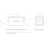 Тумба BELBAGNO KRAFT 100 со столешницей и накладной раковиной подвесная, KRAFT100RT-KEPMNO-1084-H316-SET